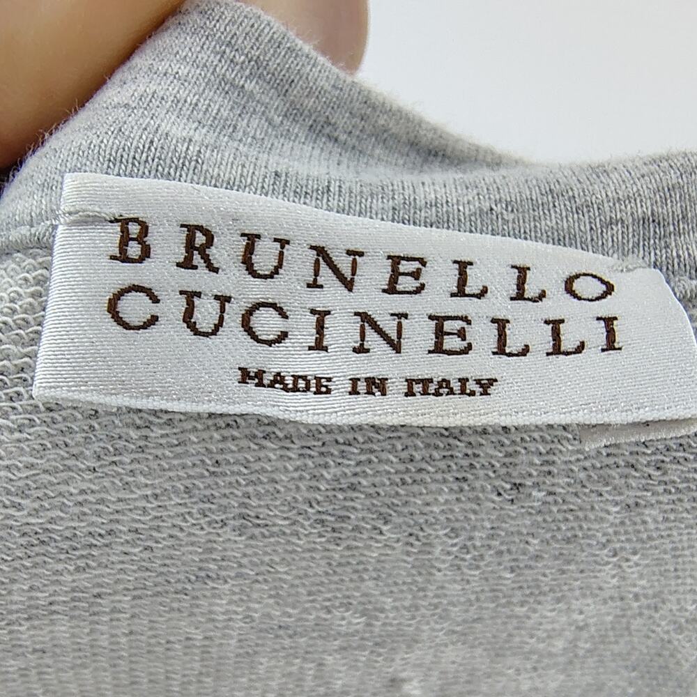 Brunello Cucinelli Bead-embellished French Cotton-blend Terry Mini Dress Gray S - Picture 5 of 14